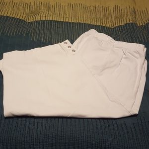 JMS White Cotton/Spandex Capri Pants - 3X