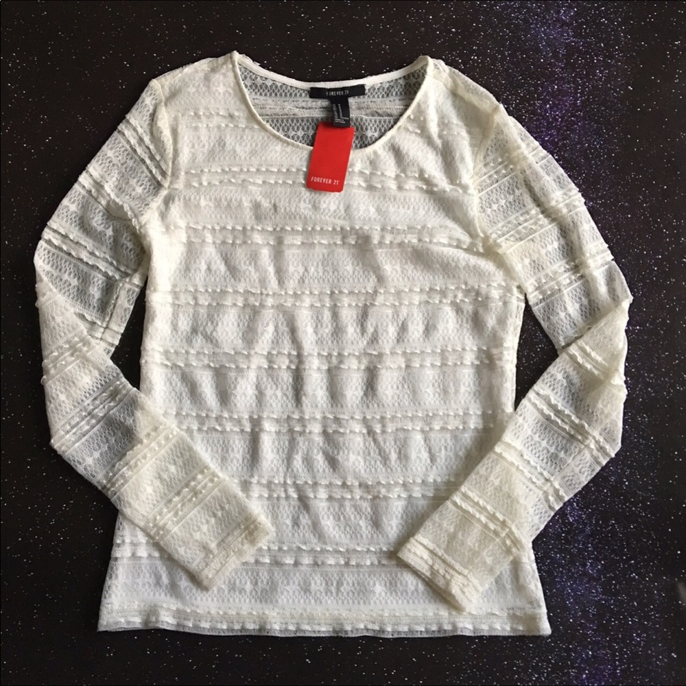 Striped laced long sleeve