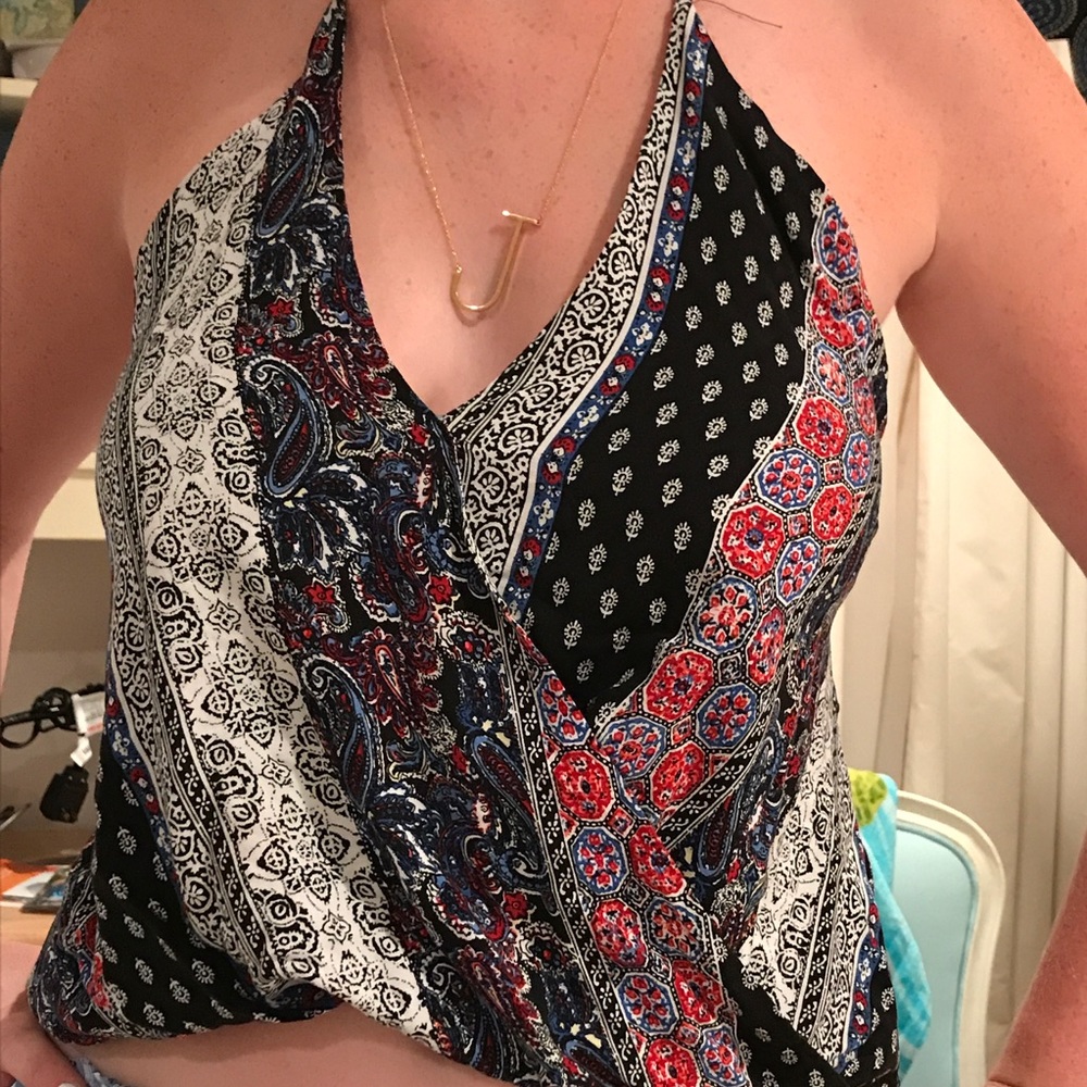Halter Pattern Tank Top - image 1