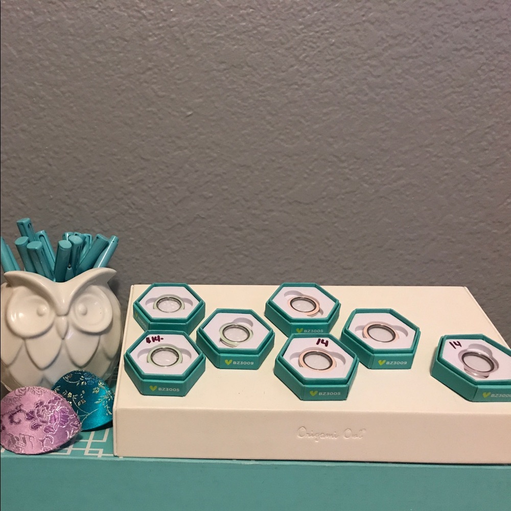 Limited edition pink origami owl faces