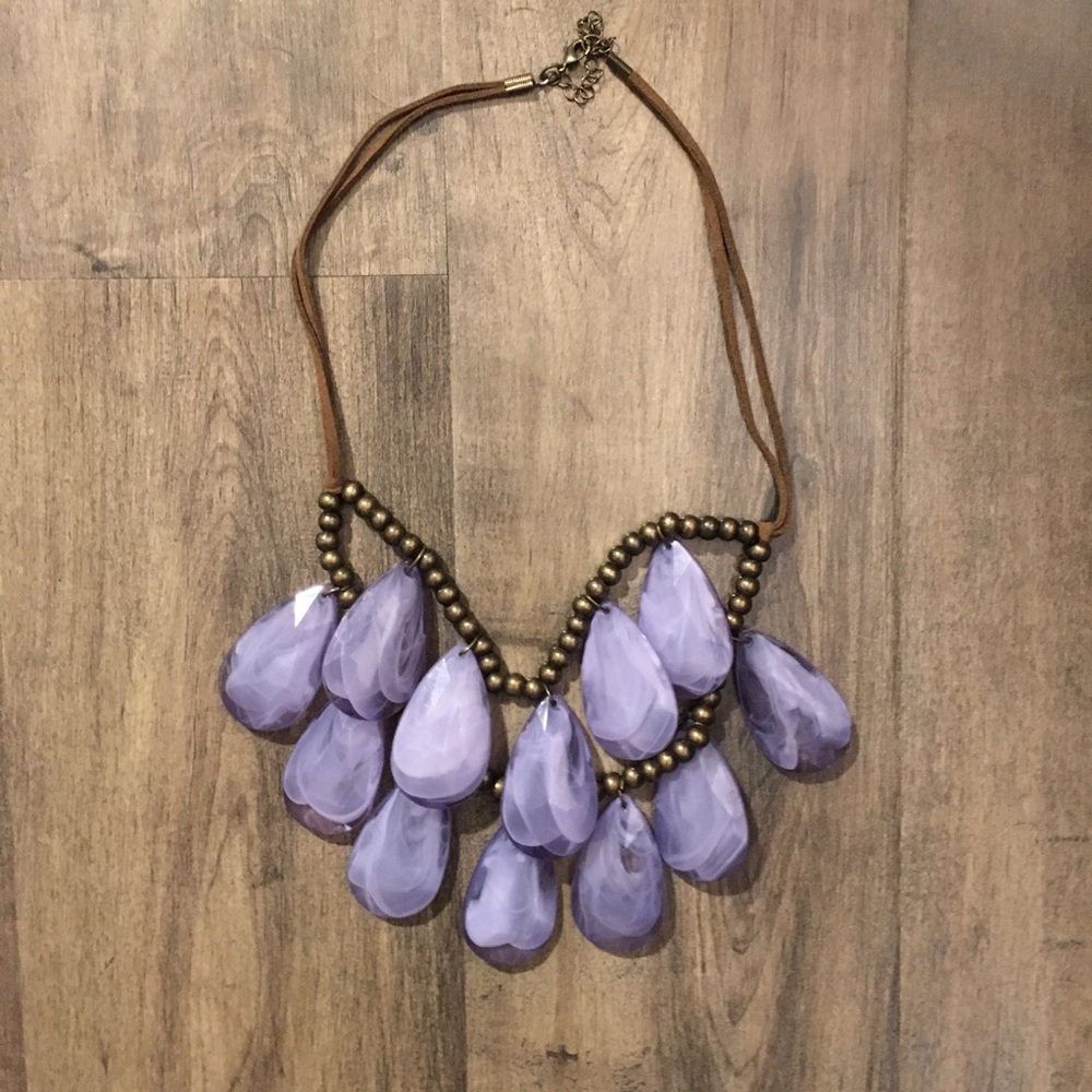World Market Purple Statement Necklace
