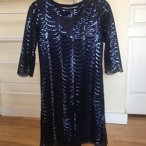 Navy Sequined Mini Dress