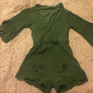 Olive Green Summertime Romper