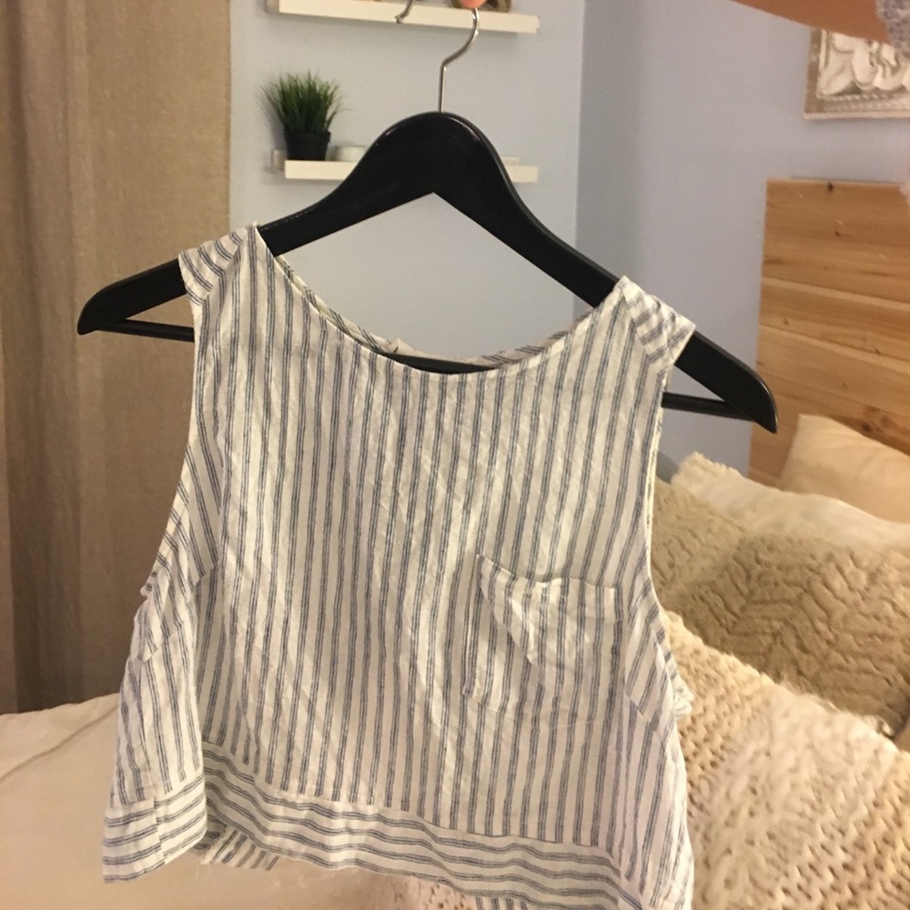 Striped linen tank