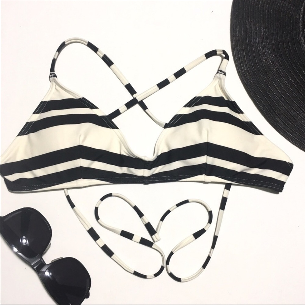 RVCA StripeOut Crossback Bikini Top size M