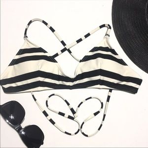 RVCA StripeOut Crossback Bikini Top size M