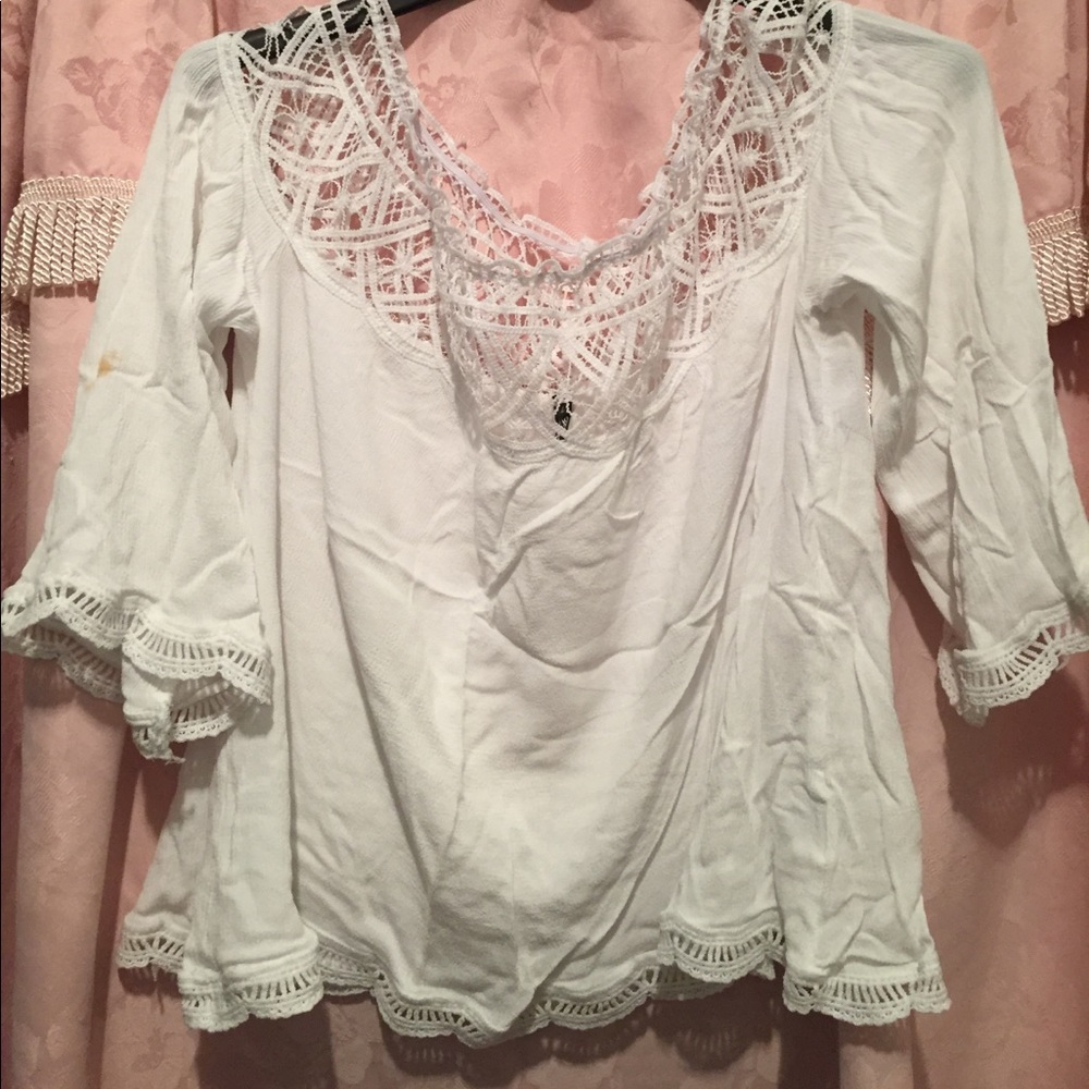 off the shoulder white top