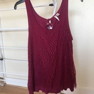 Burgundy/Wine Lace Tank