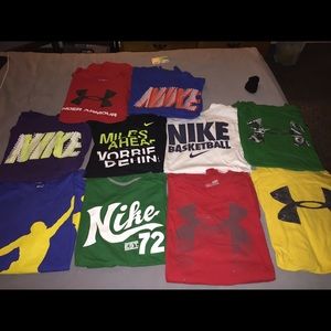 Nike and Under Armor shirts