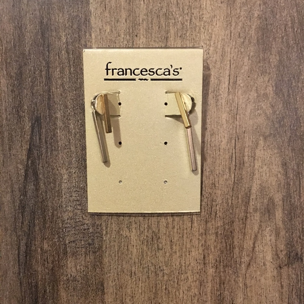 Francesca's gold & silver bar earrings