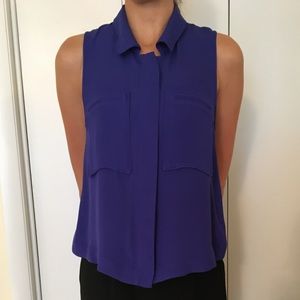 Theory Sleeveless Collar zippered blouse Small S