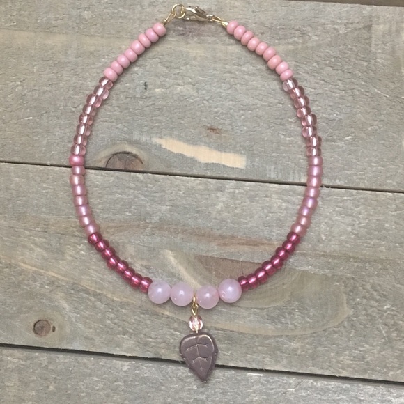 Handmade Jewelry - Rose Quartz and Seed Bead Anklet/Bracelet
