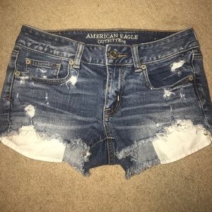 Lightly distressed jean shorts American Eagle