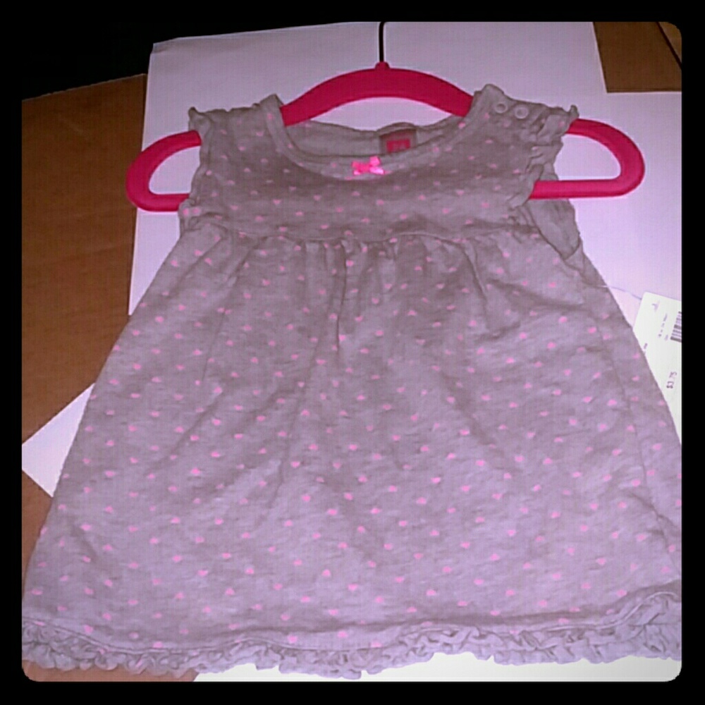 Gray dress with cute pink hearts