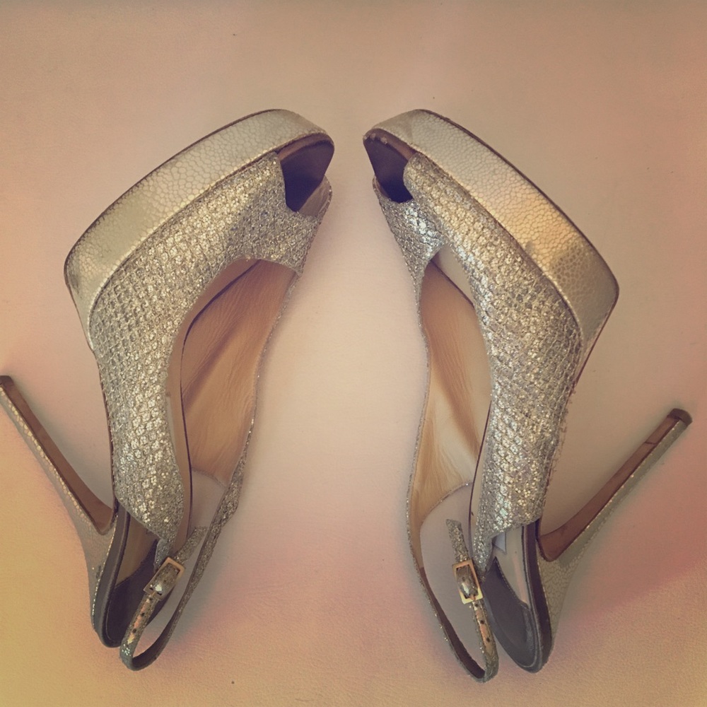 Used Jimmy Choo "nova" size 39 peep toe - Picture 3 of 8