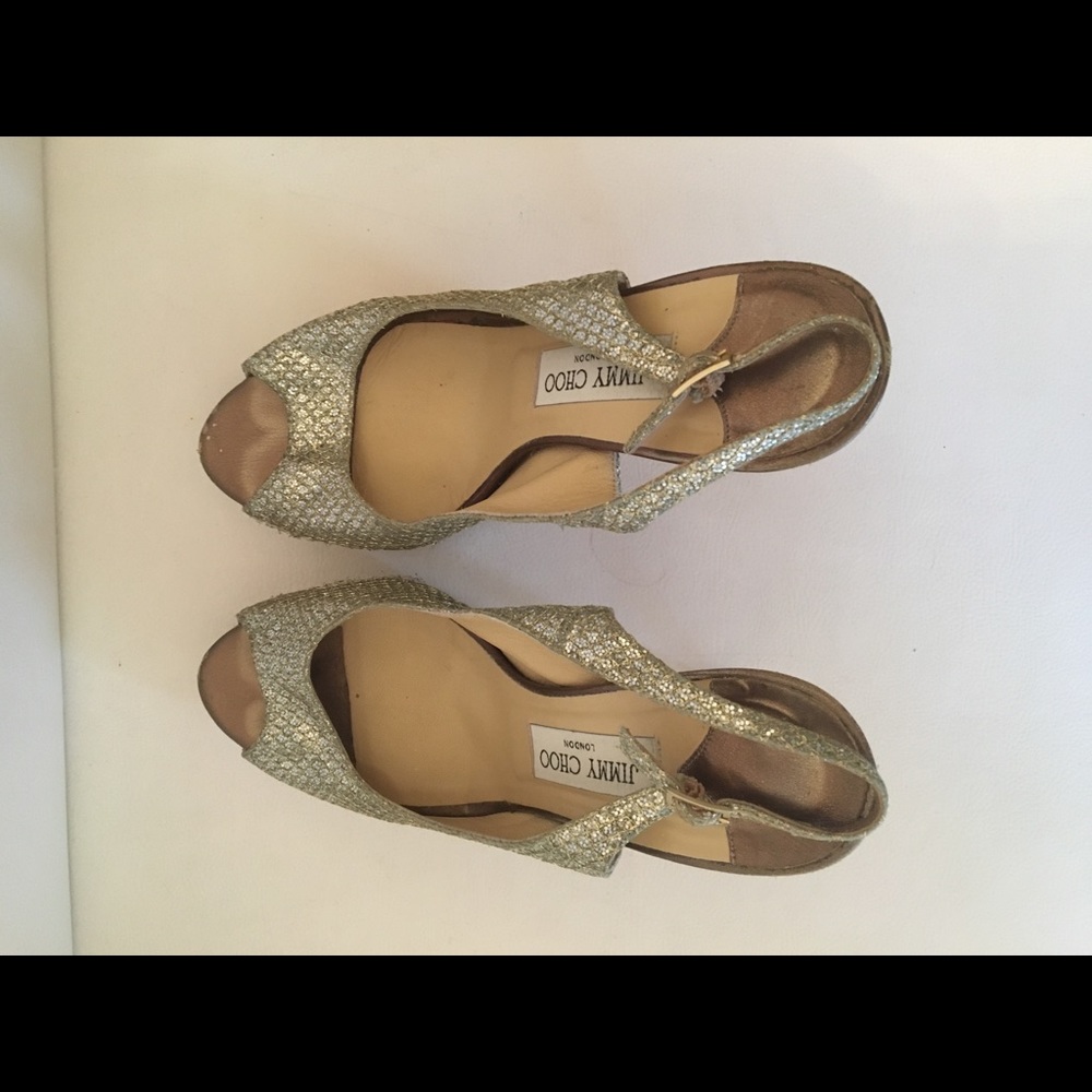 Used Jimmy Choo "nova" size 39 peep toe - Picture 6 of 8