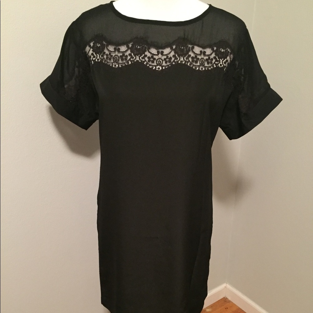 Jessica Simpson black sheath with sheer lace