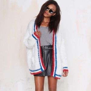 American Commence fuzzy cardigan