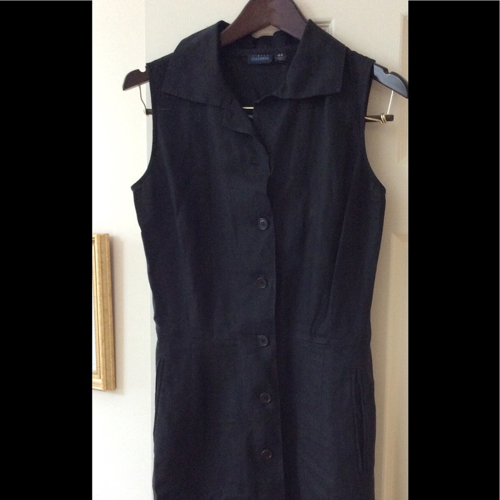 Victor Victoria, Black Linen Dress, Size 44