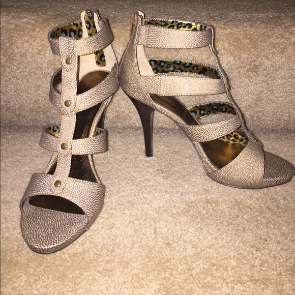 beige gladiator heels