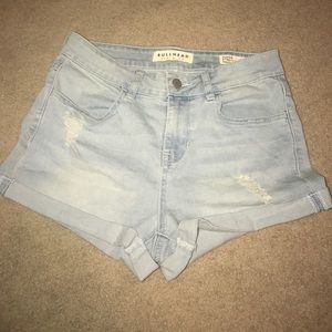 Bullhead denim light wash super stretch shorts