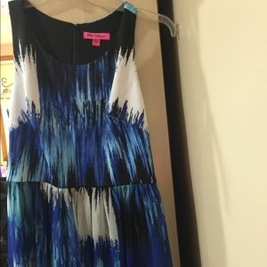 Maxi dress in multi blue color