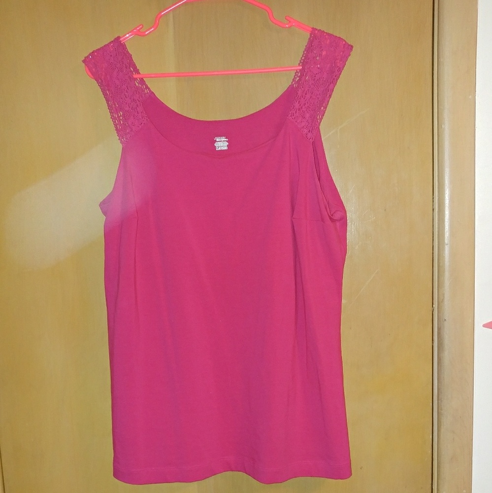 Jockey Hot Pink Tank with Knitted Straps - Picture 2 of 3