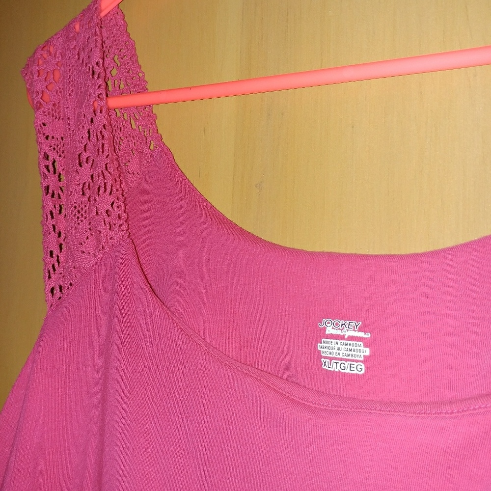 Jockey Hot Pink Tank with Knitted Straps - Picture 3 of 3