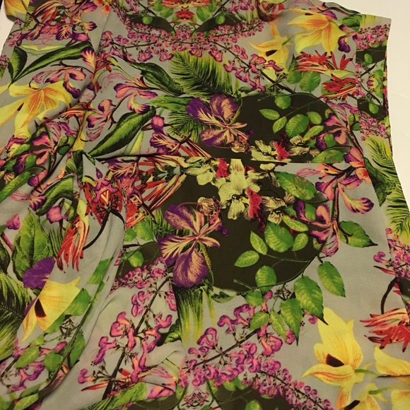 ASTR tropical floral wide leg pants, pockets, zip - Picture 4 of 8