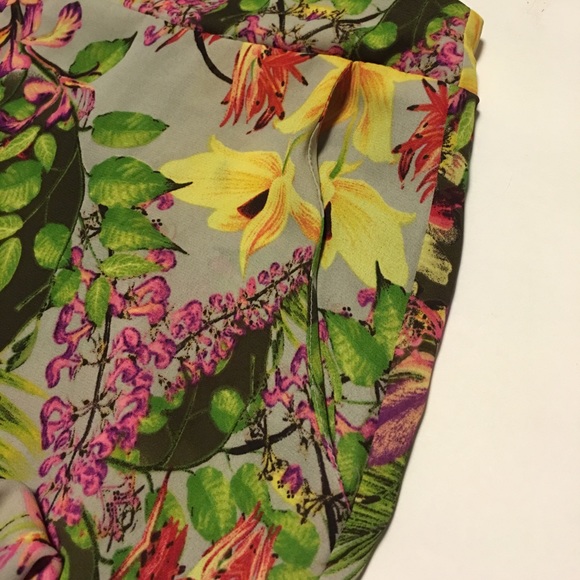 ASTR tropical floral wide leg pants, pockets, zip - Picture 6 of 8