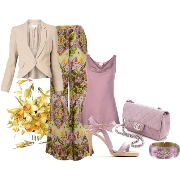 ASTR tropical floral wide leg pants, pockets, zip - Picture 2 of 8