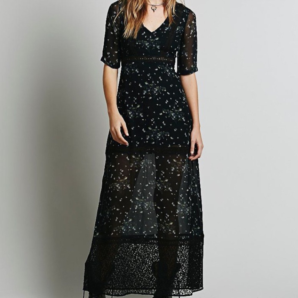 Free people maxi dress plus slip!