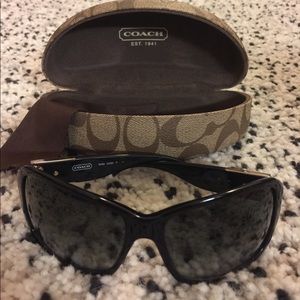 Black Coach Sunglasses with gold C accents
