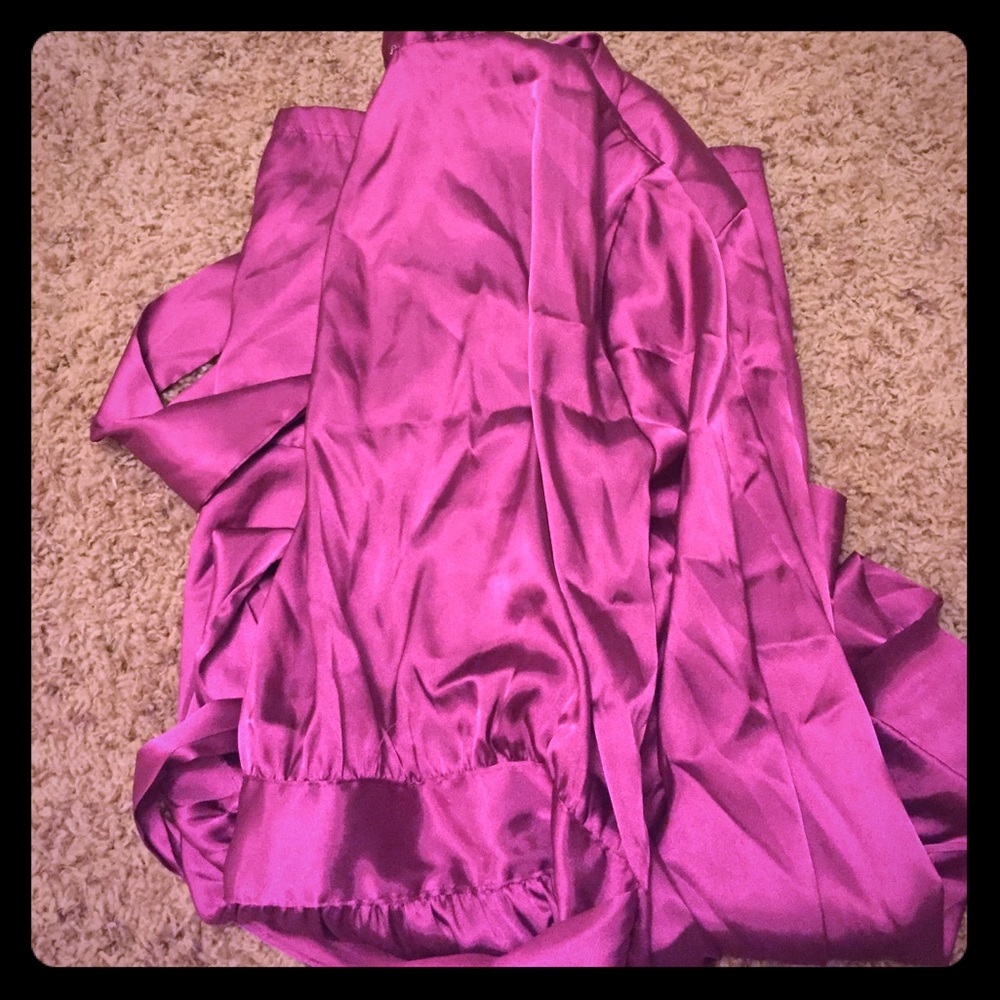 Pink silk robe