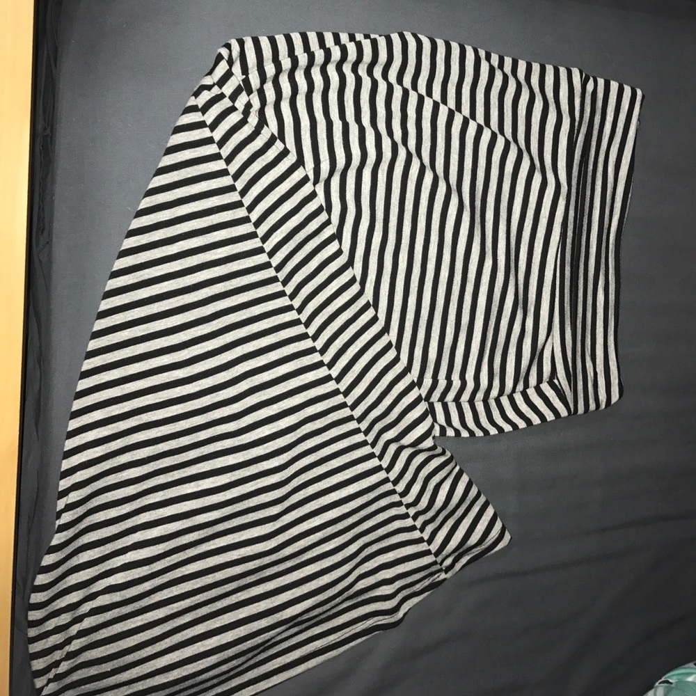 Black and gray striped maxi skirt