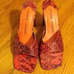 Chinese laundry orange mules never worn