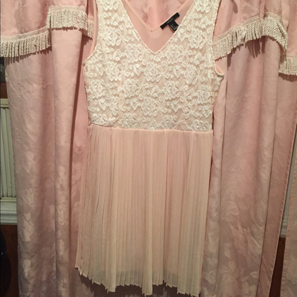 sheer back pleated dress