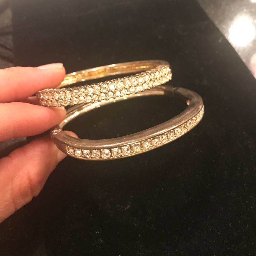 Two rhinestone cuffs