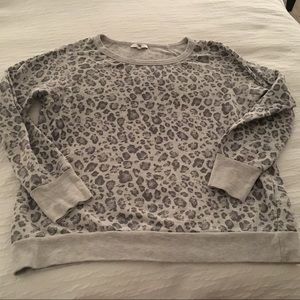 Joie Animal Print Gray Lightweight Sweatshirt SZ M