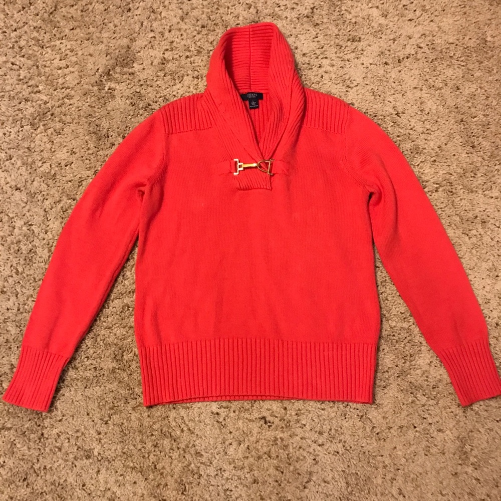 Chaps Coral Cowl Neck Sweater Size Large EUC
