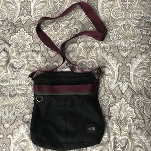 The North Face Black & Maroon Crossbody Purse