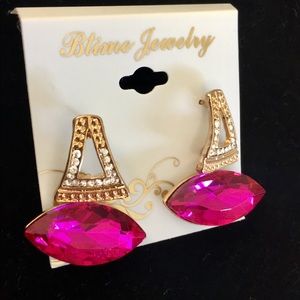 Pink fine earrings with stones