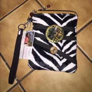 Zebra Fabric Wristlet