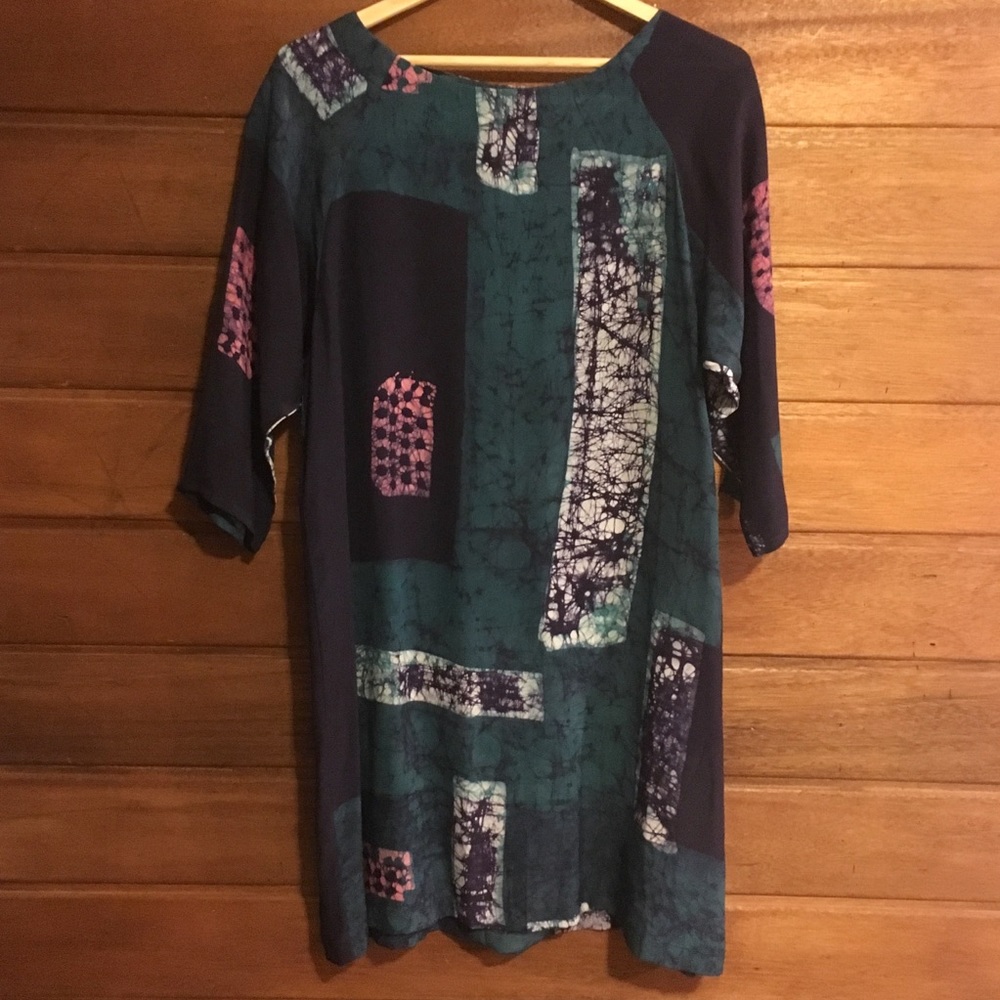 Osei-Duro hand dyed 3/4 sleeve sheath dress