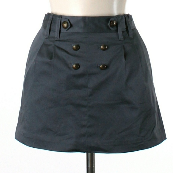 BCBGMaxAzria Designer Mini Skirt XS/2 Blueish Grey w/ functional pockets!!! - Picture 1 of 11