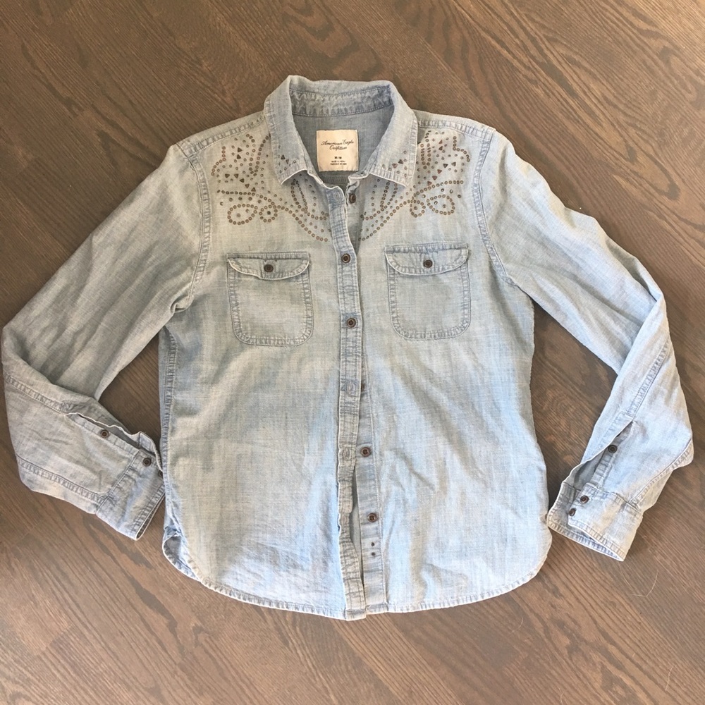 American Eagle denim button down