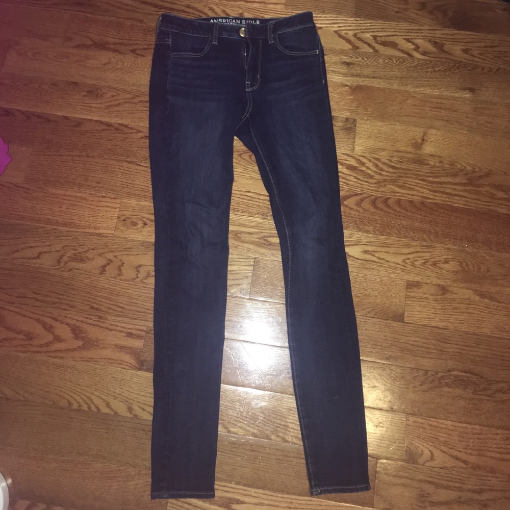 Dark wash high rise long American Eagle jeans