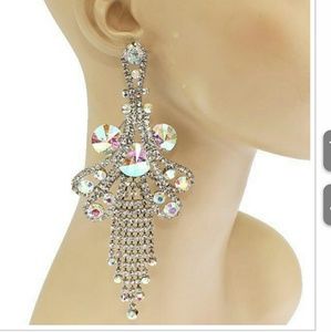 CRYSTAL CHANDELIER  FRINGED EARRINGS