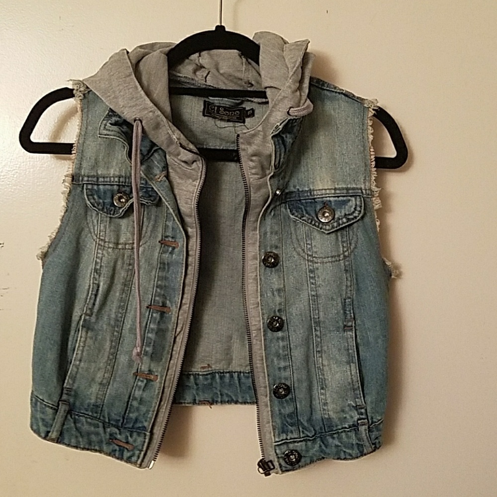 Cropped Jean Jacket w/ Hoody