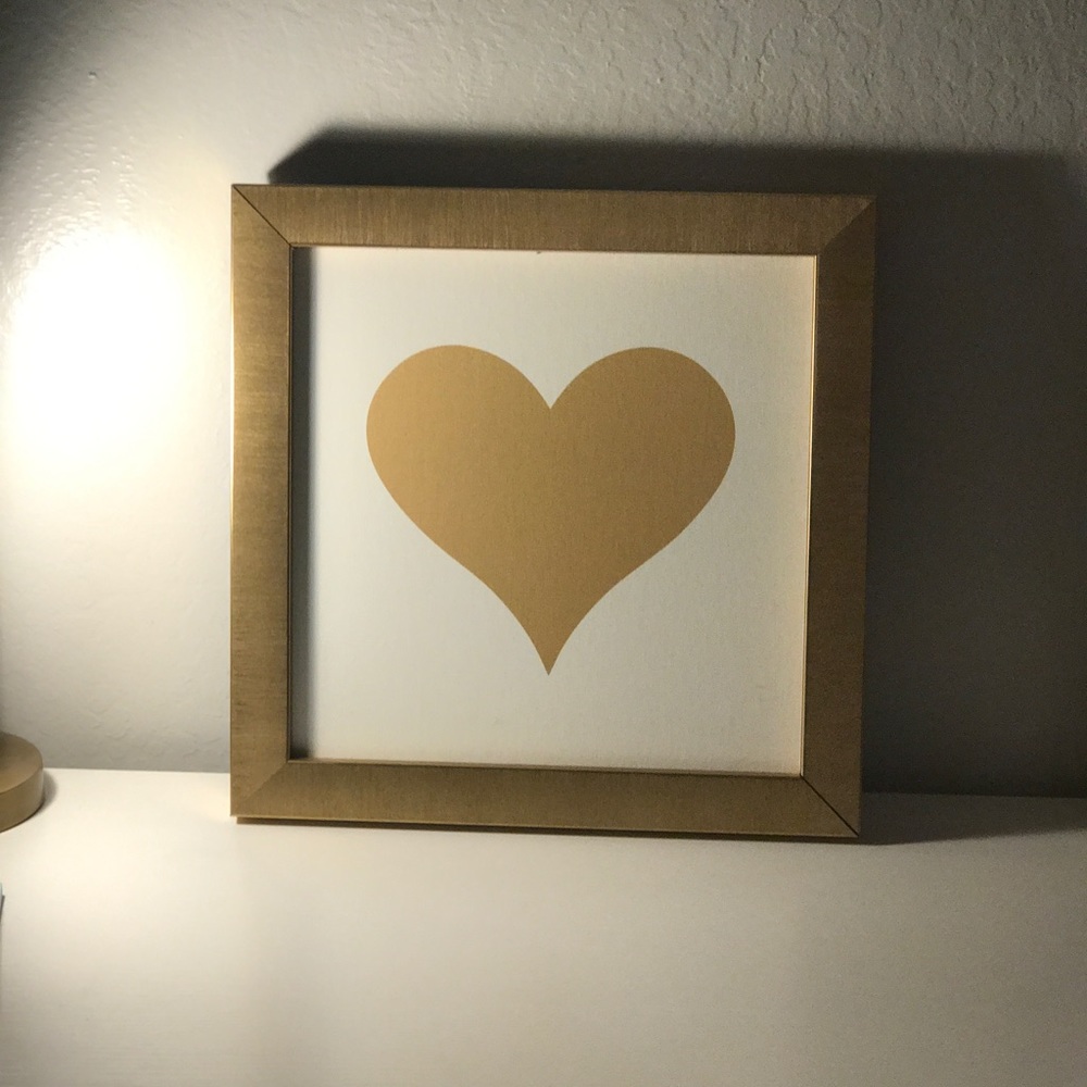 💛 Gold Canvas Framed Heart Picture 💛